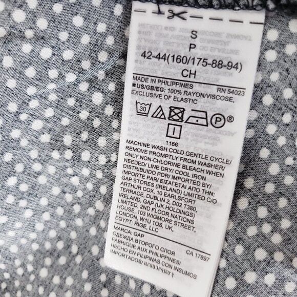 GAP Black White Polka Dot Dress Size S Seersucker Stretch Back Square Neck - Picture 8 of 8